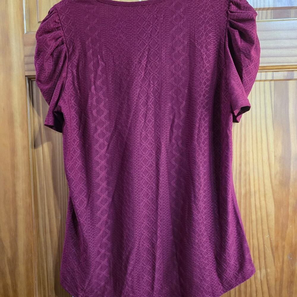 LOMON Womens Puff Short Sleeve Shirt Summer Tops V Neck Casual T Shirts Loose - Picture 3 of 5